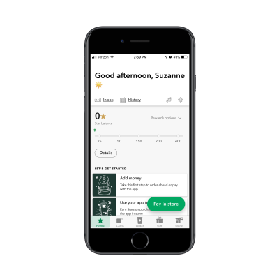 Starbucks loyalty mobile app