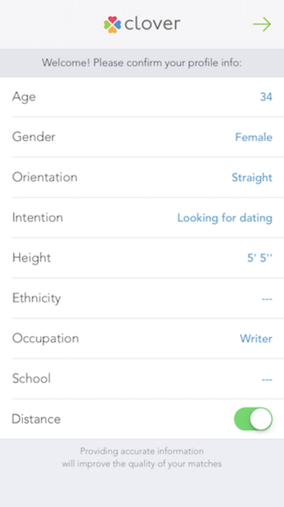 Only the basics are asked in Clover profile setups.