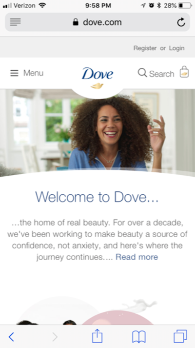 The Dove home page