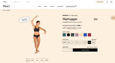 Thinx product variant designs