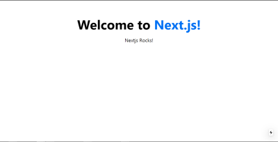 Next.js landing page containing “Welcome to Next.js” text