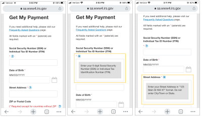 Tooltip text guides users through each step of a form.