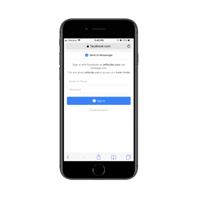 Messenger login request