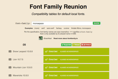 Font Family Reunion