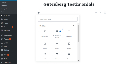 Testimonials Slider Block