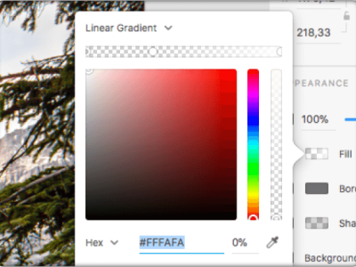 linear gradient with two colors and transparency