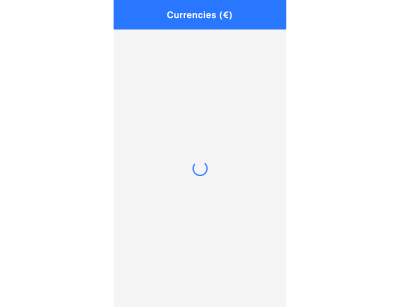 Currencies PWA App Shell with navbar & loader