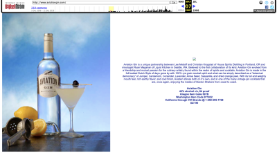 Aviation Gin website 2007