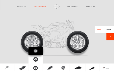 Harley Davidson Livewire bike configurator project