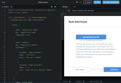 Flatfile CRM data import demo