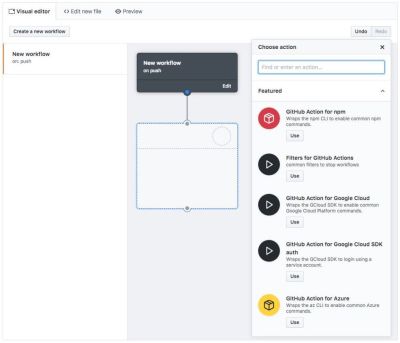 Visual workflow editor in Git