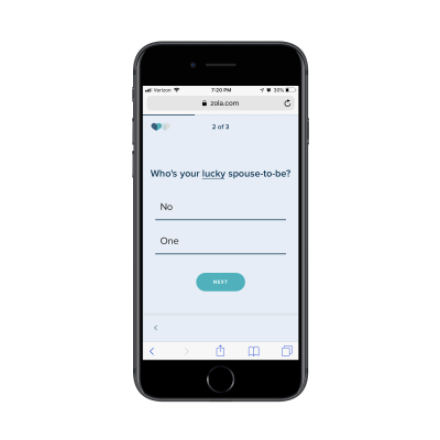 Zola lead capture form - spouse’s name
