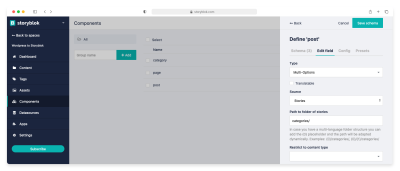 Multi-Options categories field for Content type Post