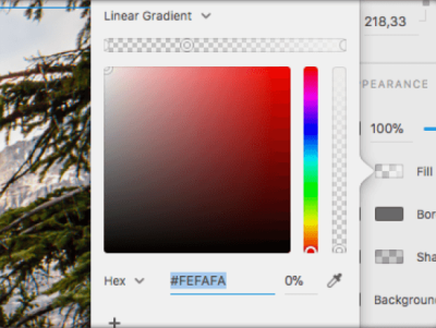 linear gradient with two colors and transparency