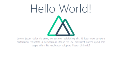 A Nuxt.js web page containing “Hello world”