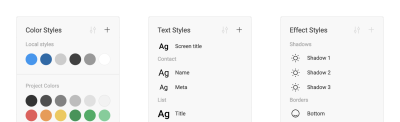 Color, Text and Effect Styles in Figma