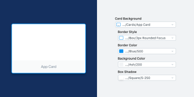 A side-by-side image of a component and it’s available overrides in Sketch