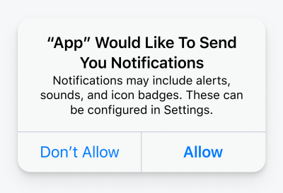 A screenshot where ‘app’ asks to send notifications