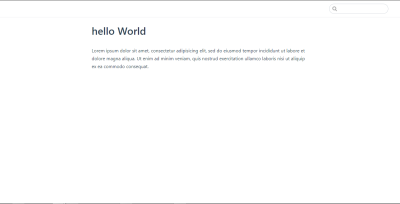 A VuePress web page containing “Hello world”