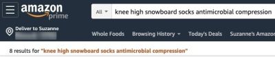 Amazon search knee high snowboard socks antimicrobial compression