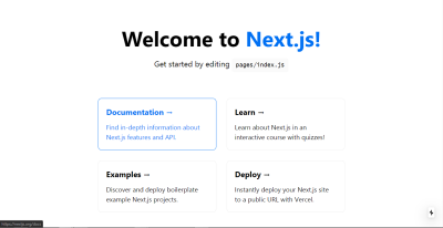 Default Next.js landing page