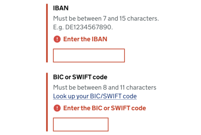 Examples of error messages which are helpful and refer to the specifics of the user input