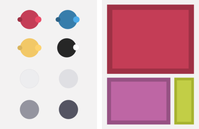 Left: My color palette. Right: Demonstrating percentage use.