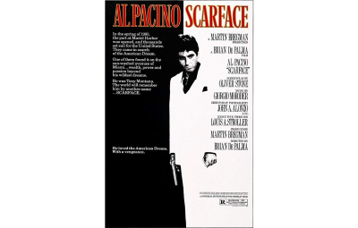 The Scarface movie poster designers likely used symbolism to create this white space