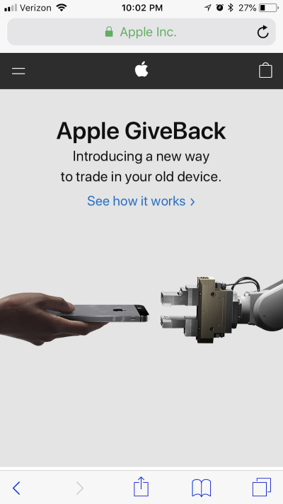 The Apple home page