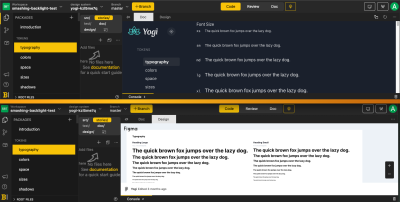 Storybook and Figma typography docs right on tab