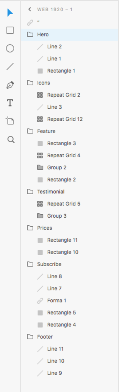 grouping section elements into folders