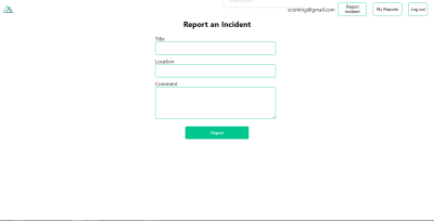 Form for reporting incidents