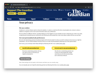 the-guardian 'your privacy' page