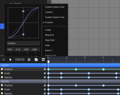 A timing function used for the sparkles