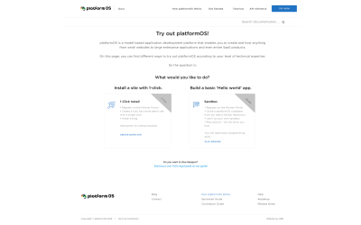 The plan of the opening step of the onboarding screen, showing the layout after the usability test with two separate boxes for non-technical, semi-technical users, and offering a technical journey below in text