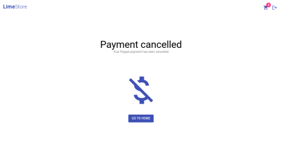 Screenshot of payment cancellation page