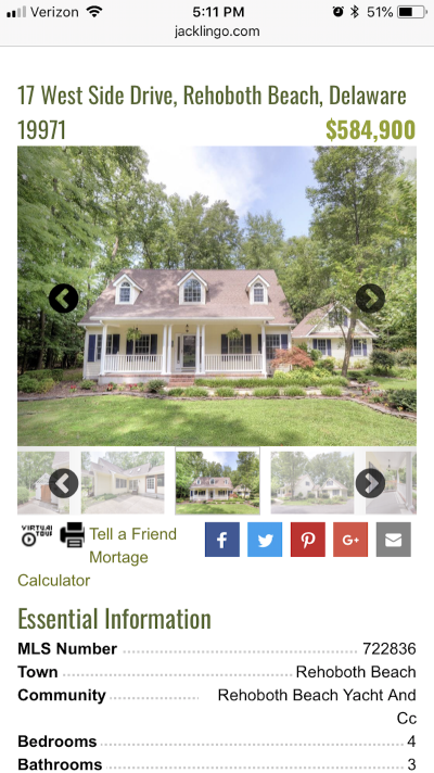 Real estate listing on the Jack Lingo website.