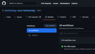 GitHub Actions tab