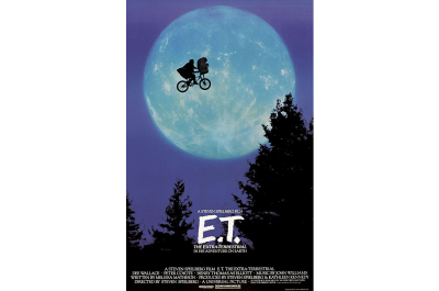 The poster for E.T. highlights the relationship between the boy and the alien