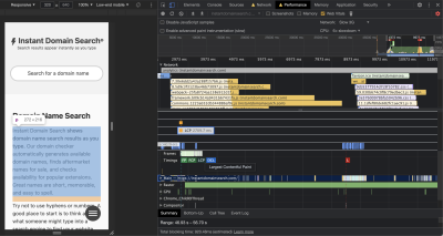 Screenshot of the Performance pane in Chrome DevTools