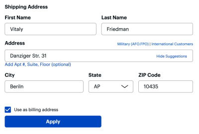 A screenshot of a form that doesn’t show error messages unless a user chooses to submit the form.