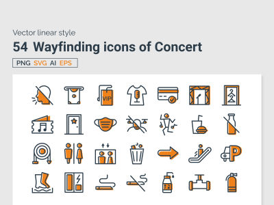 Examples of 54 Wayfinding concert icons