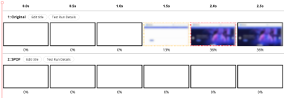 A screenshot with filmstripes with performance (load times)