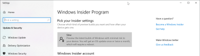 Windows Insider settings screen showing “Slow” ring