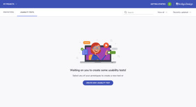 Indigo.Design usability tests dashboard