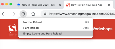 Empty Cache and Hard Reload option