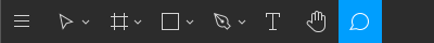 Figma toolbar with comment tool highlighted