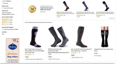 Amazon search - sponsored products banner