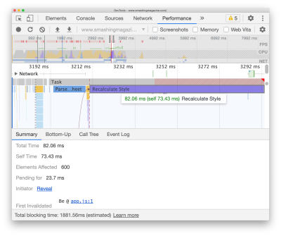 Recalculate style initiator displayed in DevTools