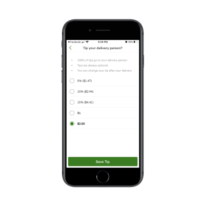 Instacart delivery tip customization